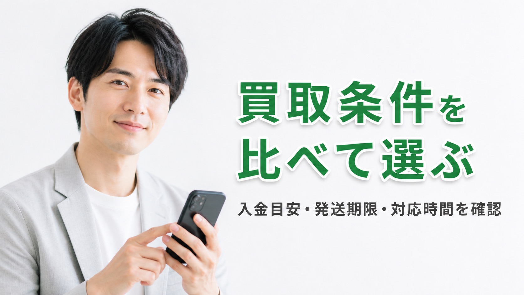 買取条件を比べて選ぶ 入金目安・発送期限・対応時間を確認